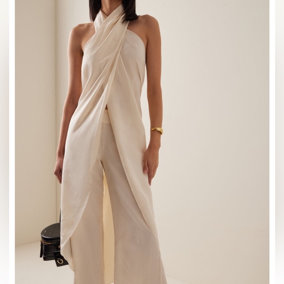 Johanna Ortiz Tops - Johanna Ortiz Cream Draped Halter Top